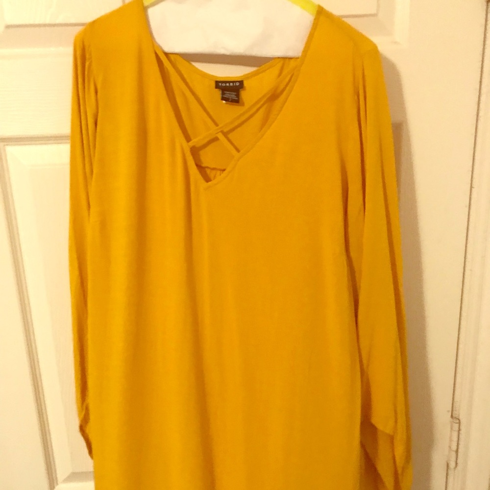 Yellow Three-quarter Sleeve Blouse